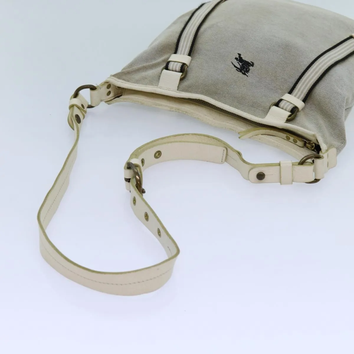 Trendy Inspired Burberry Blue Label Shoulder Bag Canvas Gray Auth 71350
