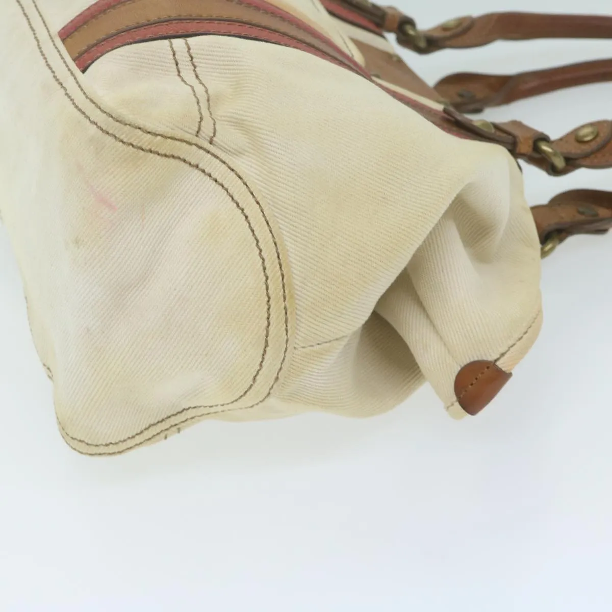 Trendy Inspired Burberry Blue Label Tote Bag Canvas Beige Auth Bs11502