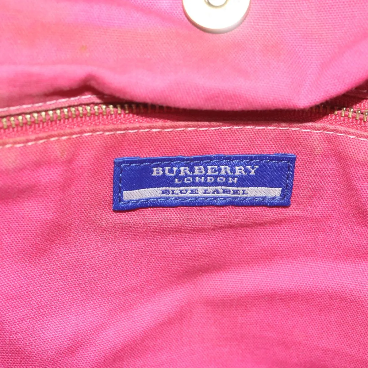 Trendy Inspired Burberry Blue Label Tote Bag Canvas Beige Auth Bs11502