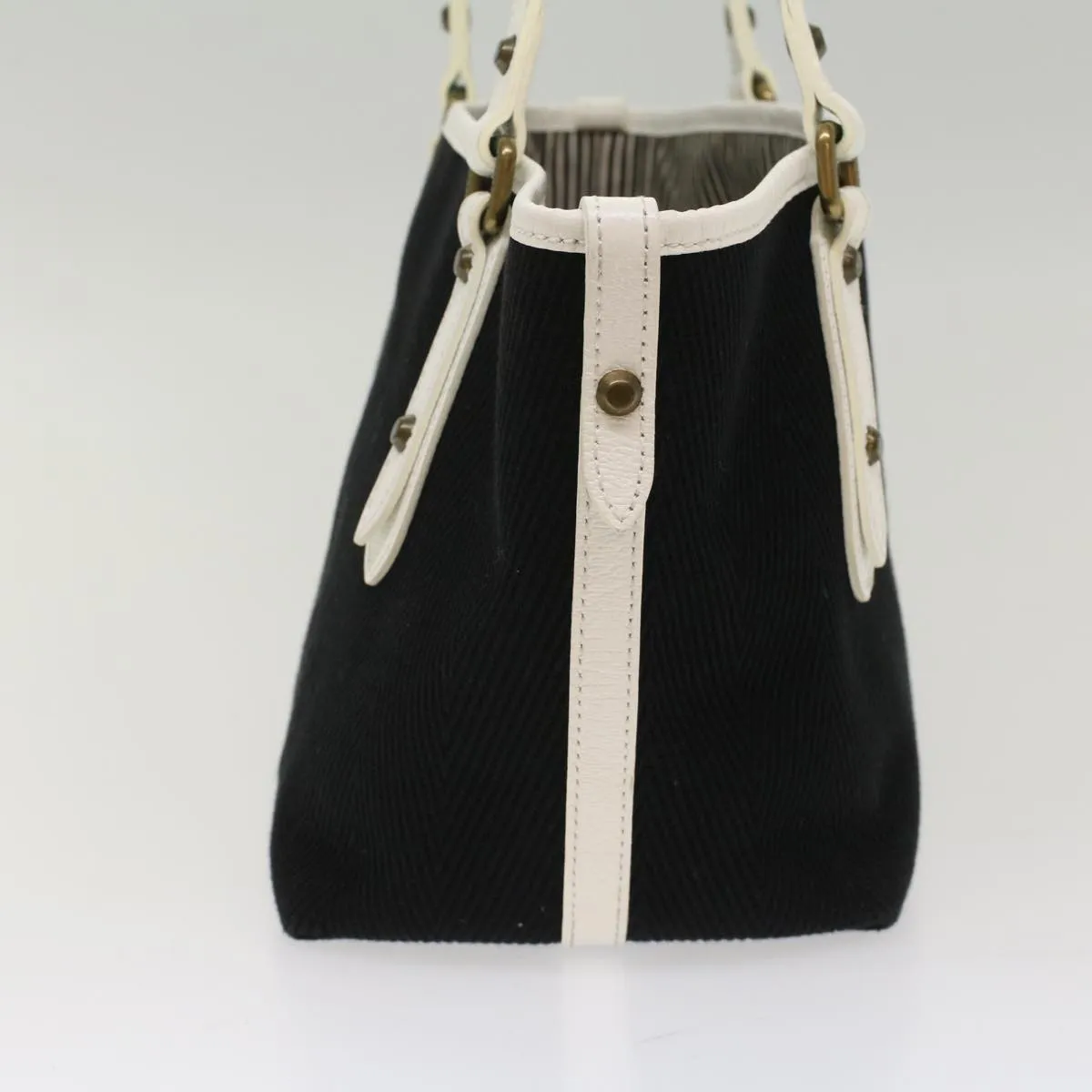 Trendy Inspired Burberry Blue Label Tote Bag Canvas Leather Black Auth Bs7373