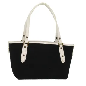 Trendy Inspired Burberry Blue Label Tote Bag Canvas Leather Black Auth Bs7373