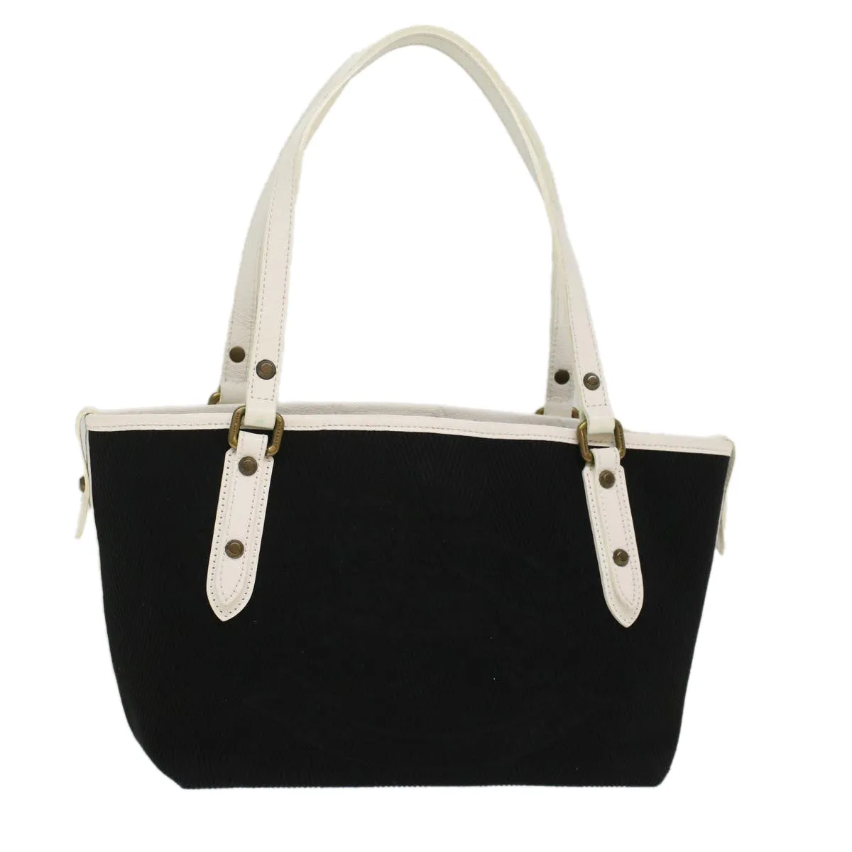 Trendy Inspired Burberry Blue Label Tote Bag Canvas Leather Black Auth Bs7373