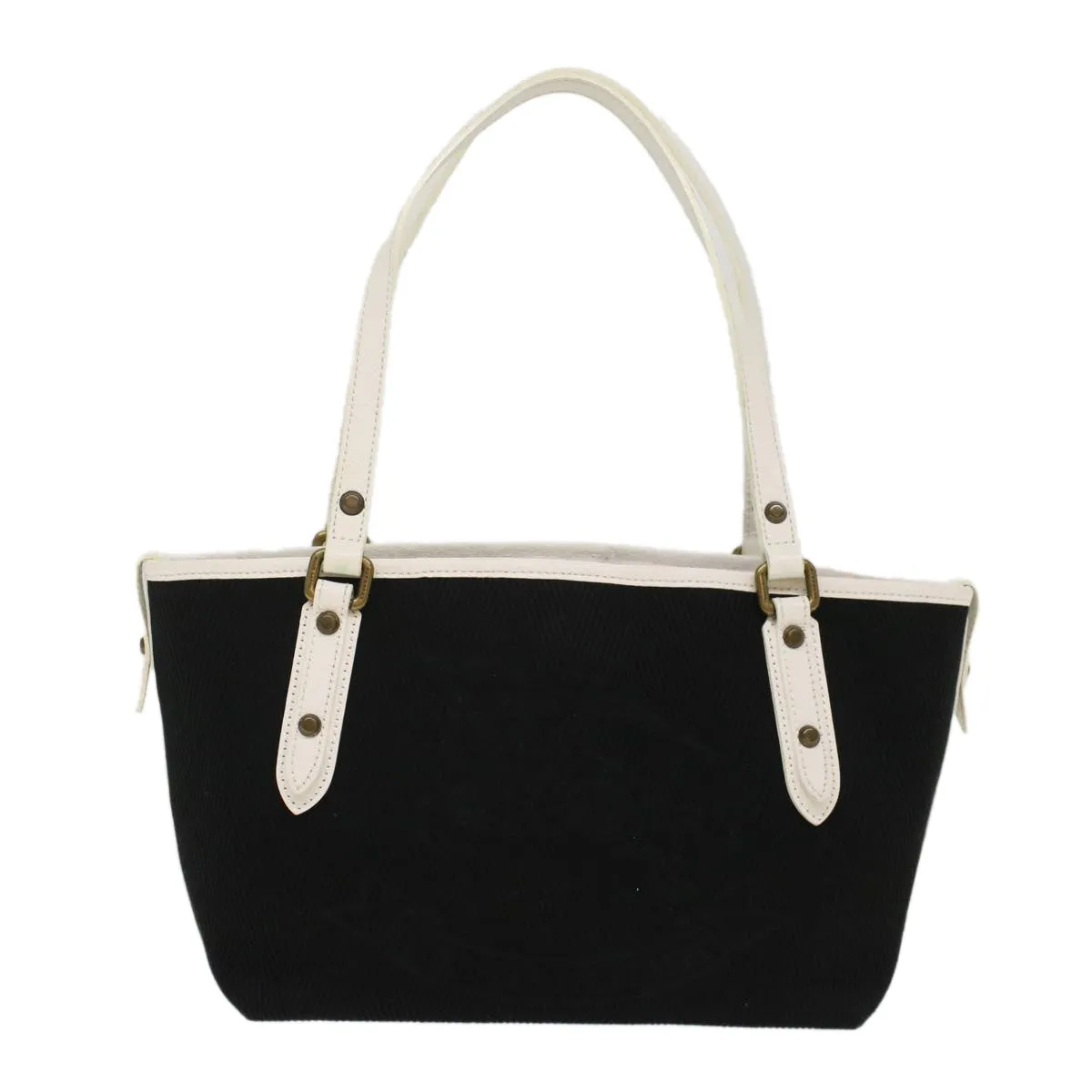 Trendy Inspired Burberry Blue Label Tote Bag Canvas Leather Black Auth Bs7373