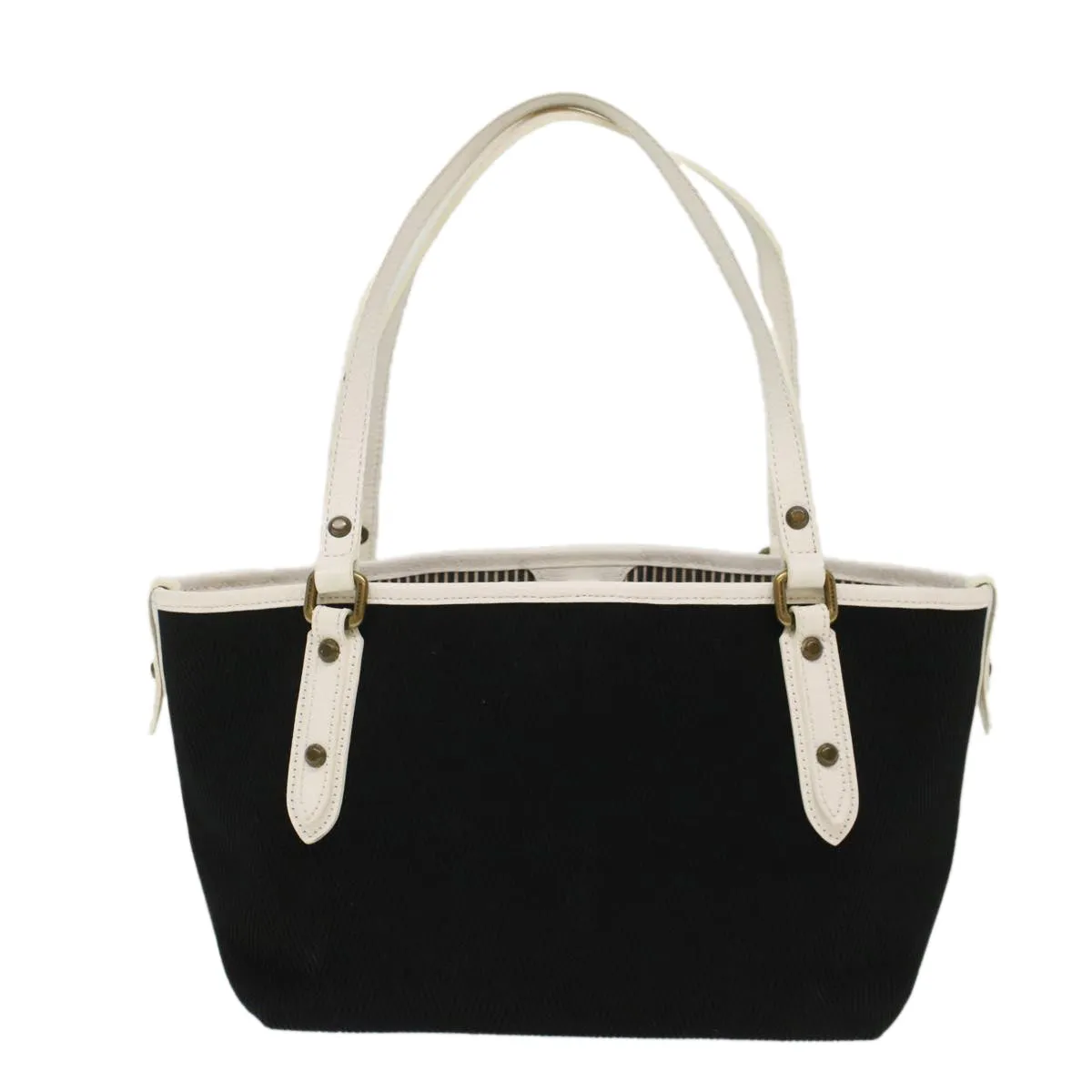 Trendy Inspired Burberry Blue Label Tote Bag Canvas Leather Black Auth Bs7373