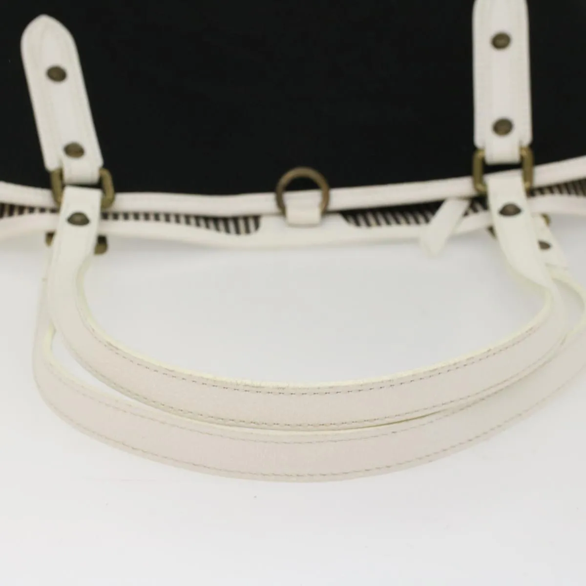 Trendy Inspired Burberry Blue Label Tote Bag Canvas Leather Black Auth Bs7373