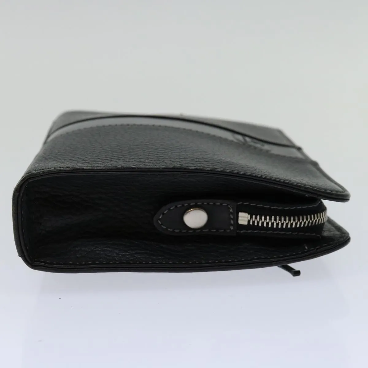 Trendy Inspired Burberry Clutch Bag Leather Black Auth Bs13248