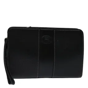 Trendy Inspired Burberry Clutch Bag Leather Black Auth Bs13248