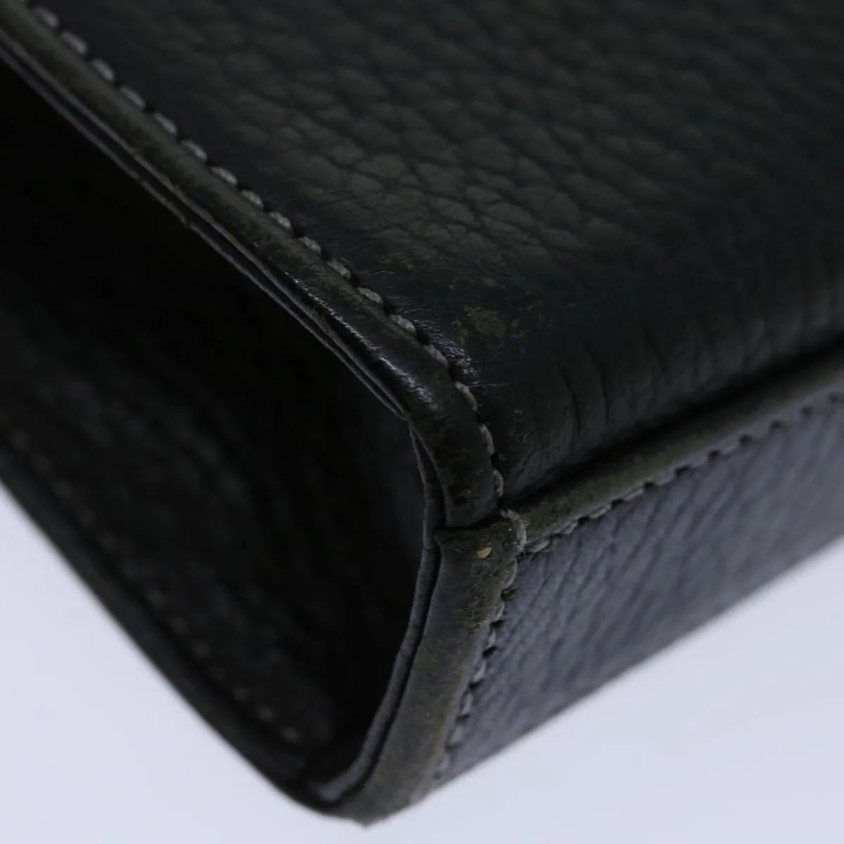 Trendy Inspired Burberry Clutch Bag Leather Black Auth Bs13248