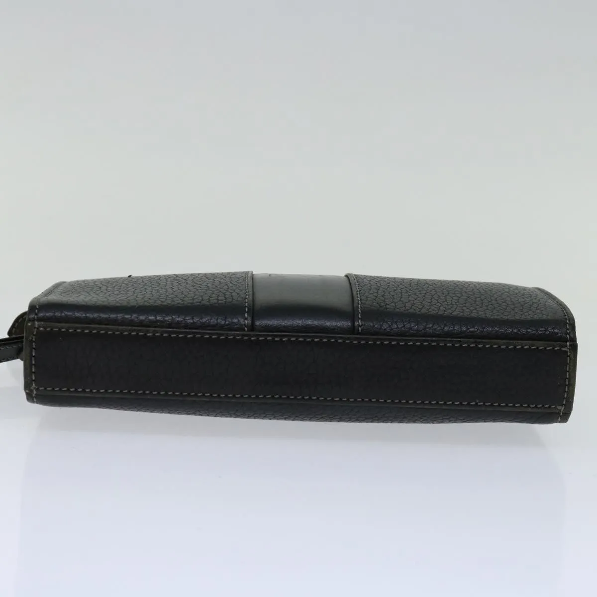 Trendy Inspired Burberry Clutch Bag Leather Black Auth Bs13248