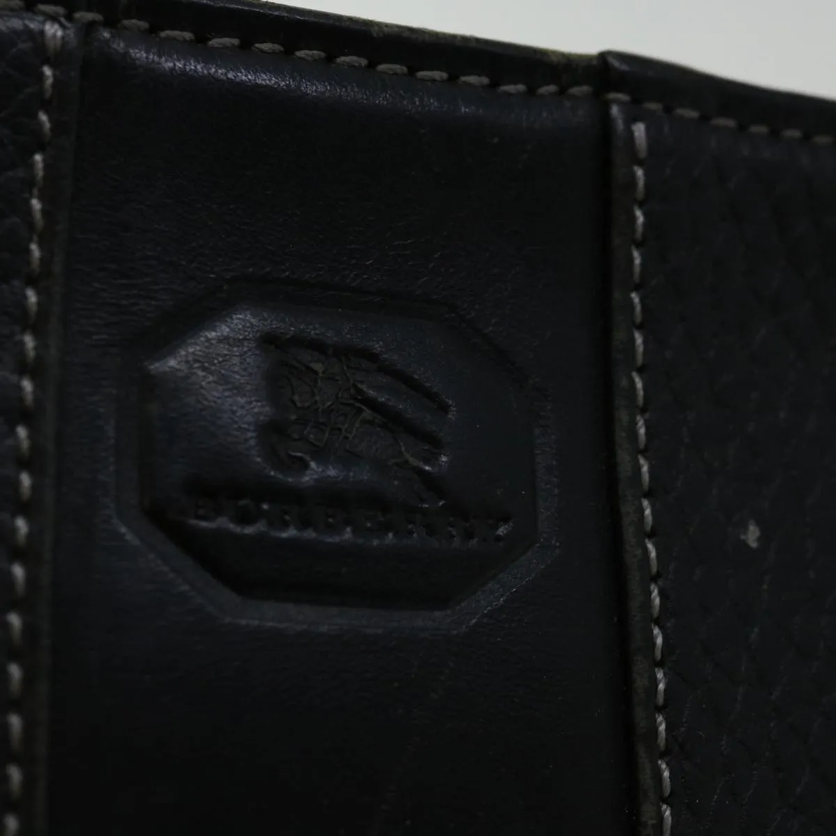 Trendy Inspired Burberry Clutch Bag Leather Black Auth Bs13248