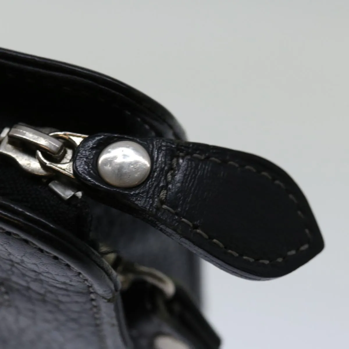 Trendy Inspired Burberry Clutch Bag Leather Black Auth Bs13248