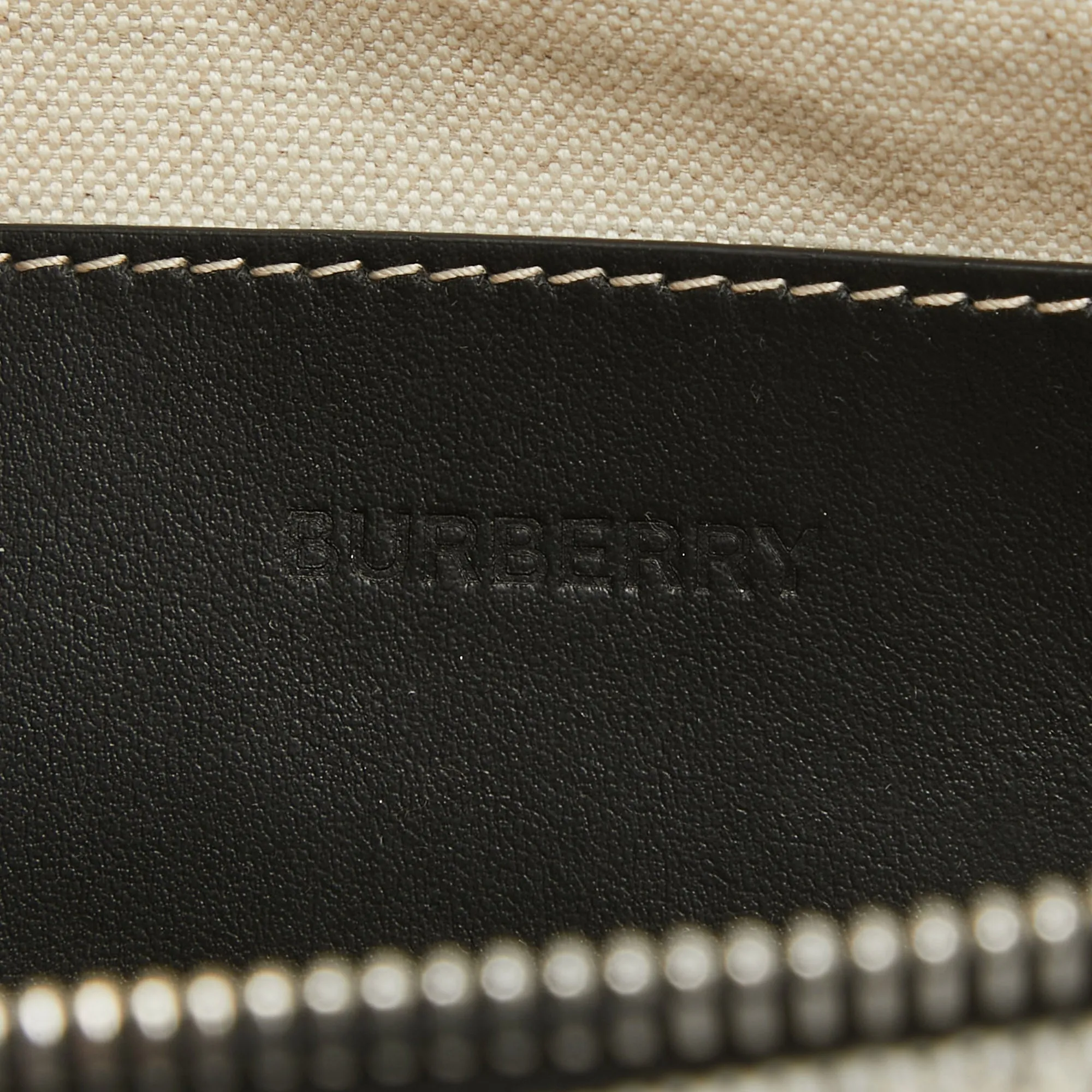 Trendy Inspired Burberry Grey/black Canvas And Leather West Belt Bag