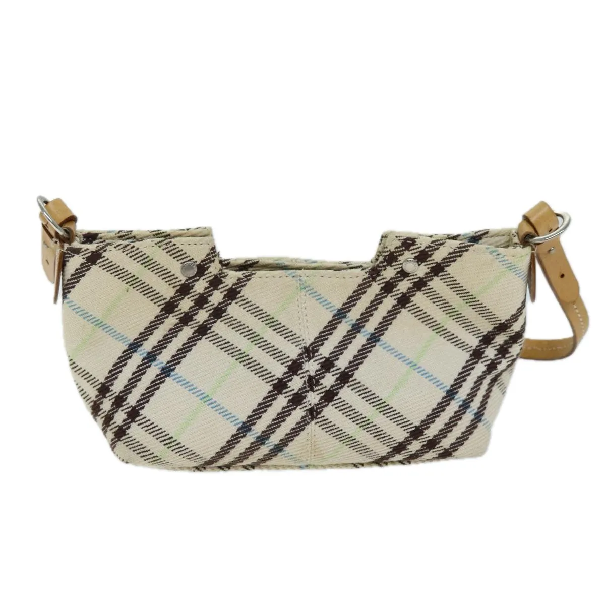 Trendy Inspired Burberry Nova Check Blue Label Shoulder Bag Canvas Beige Auth 75132
