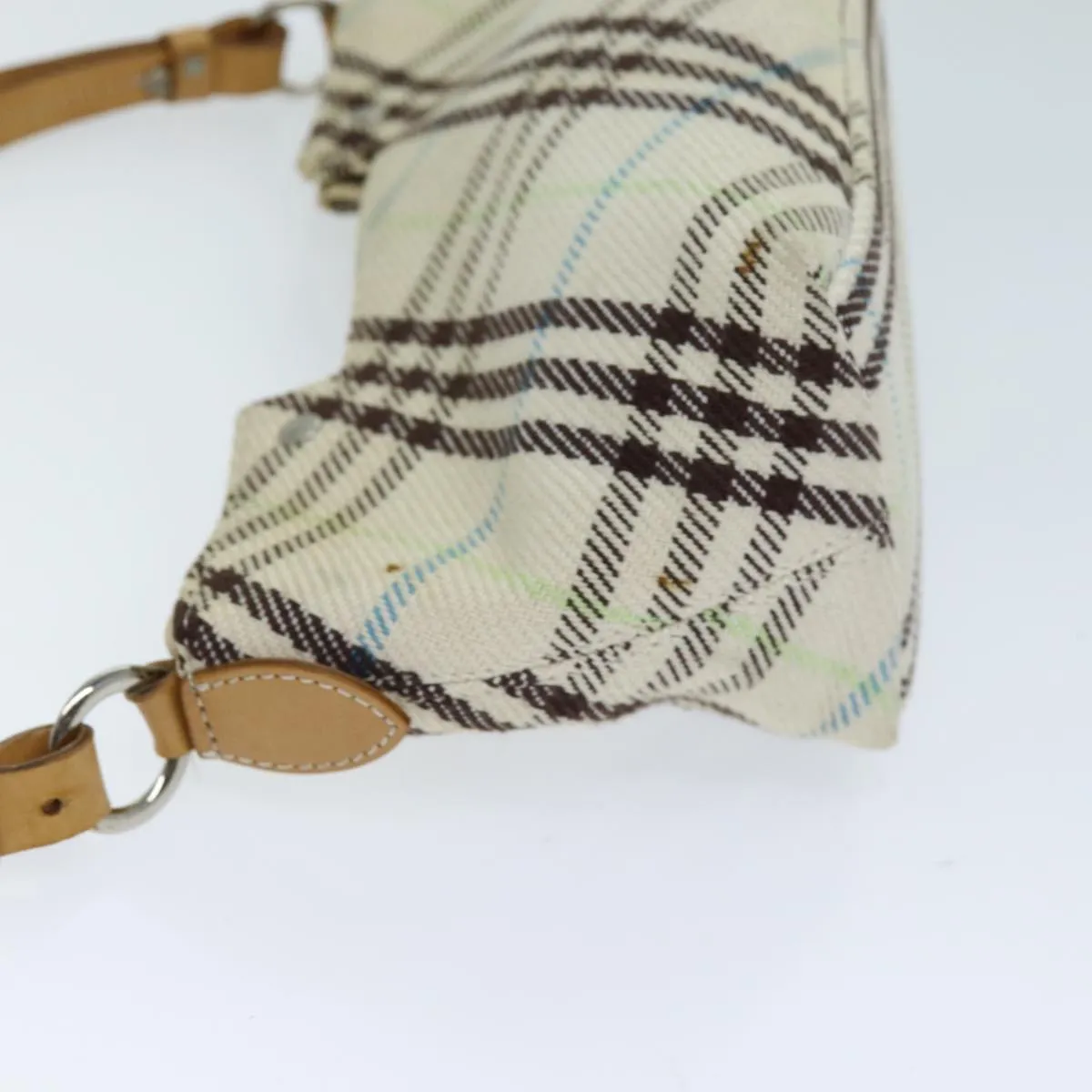 Trendy Inspired Burberry Nova Check Blue Label Shoulder Bag Canvas Beige Auth 75132