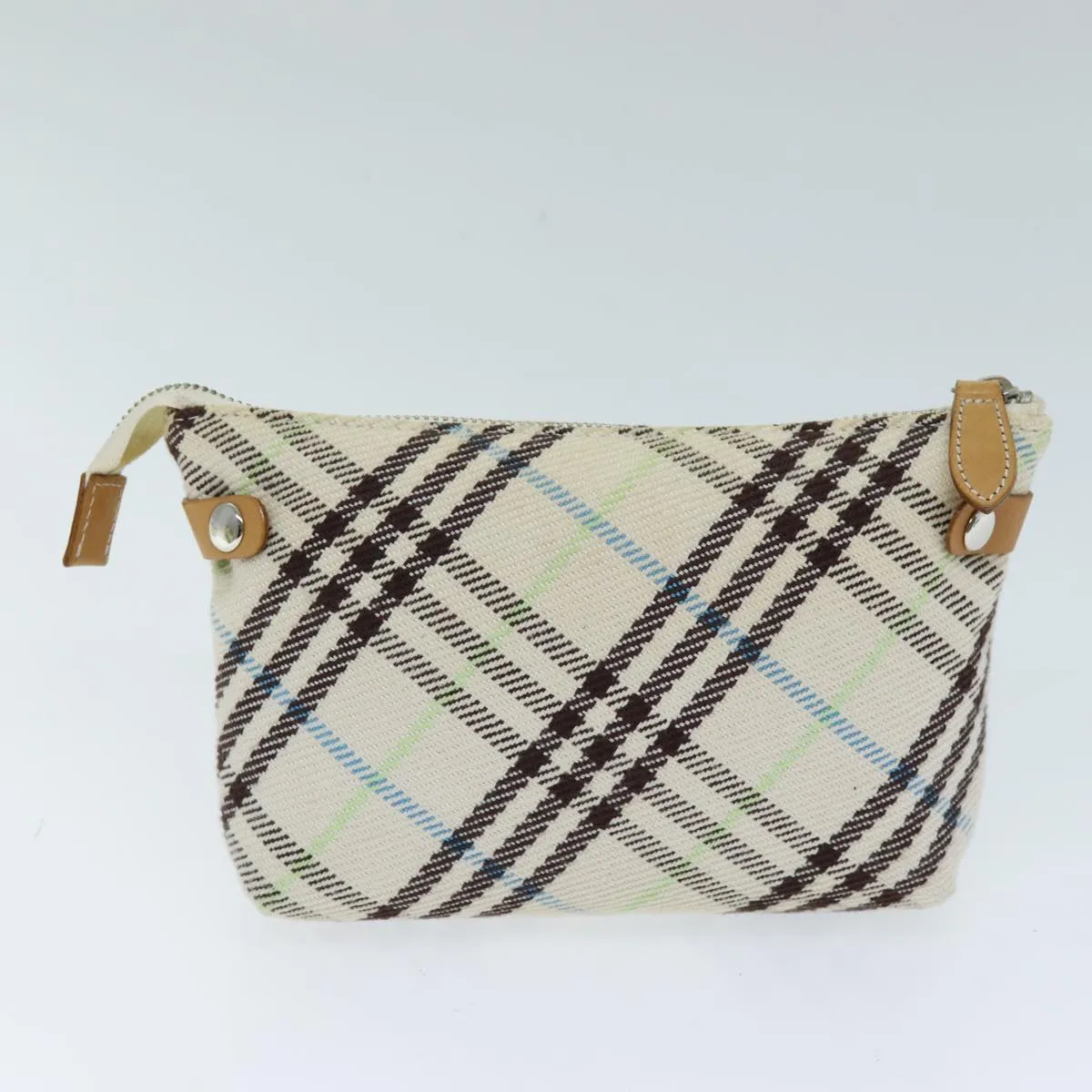 Trendy Inspired Burberry Nova Check Blue Label Shoulder Bag Canvas Beige Auth 75132