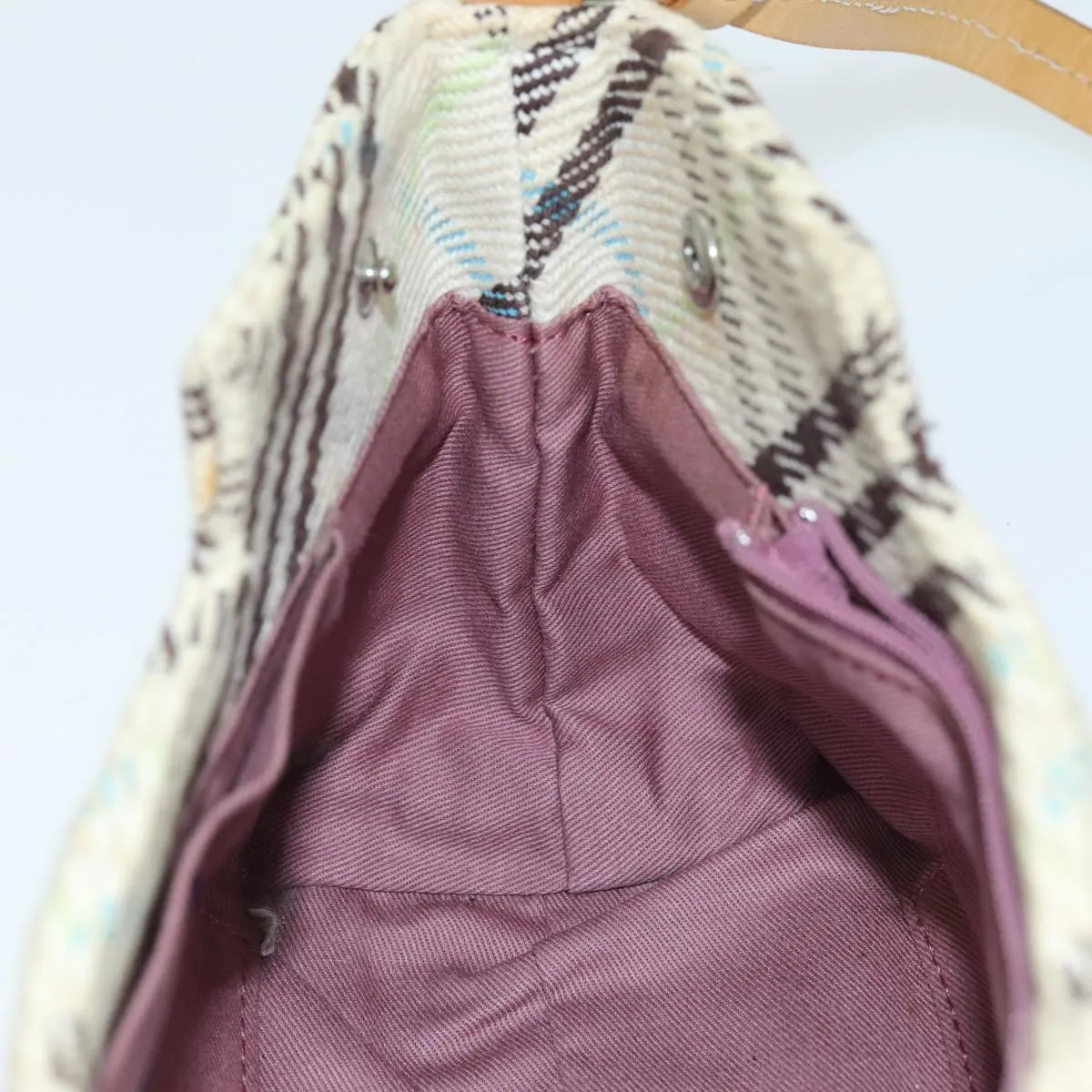 Trendy Inspired Burberry Nova Check Blue Label Shoulder Bag Canvas Beige Auth 75132