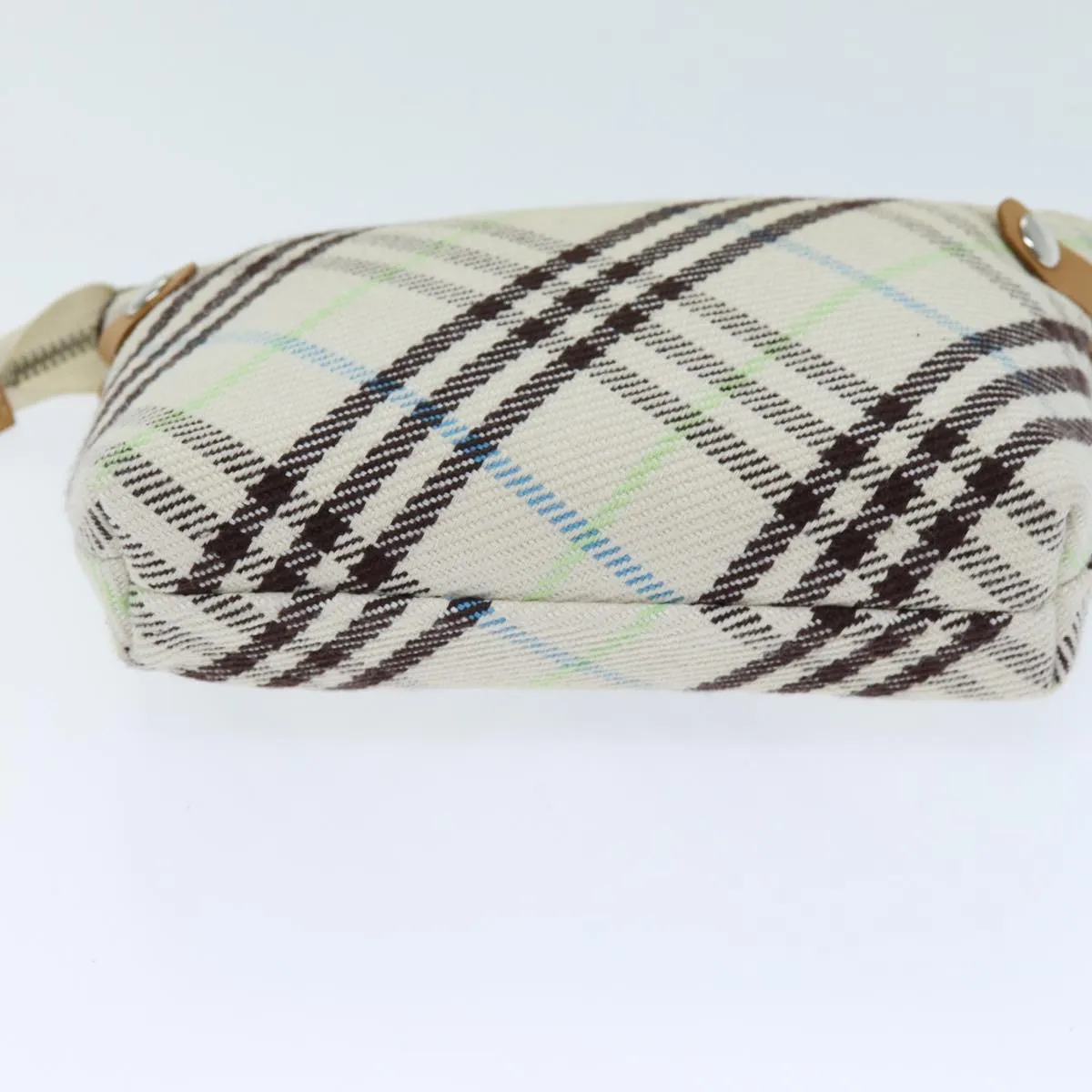Trendy Inspired Burberry Nova Check Blue Label Shoulder Bag Canvas Beige Auth 75132