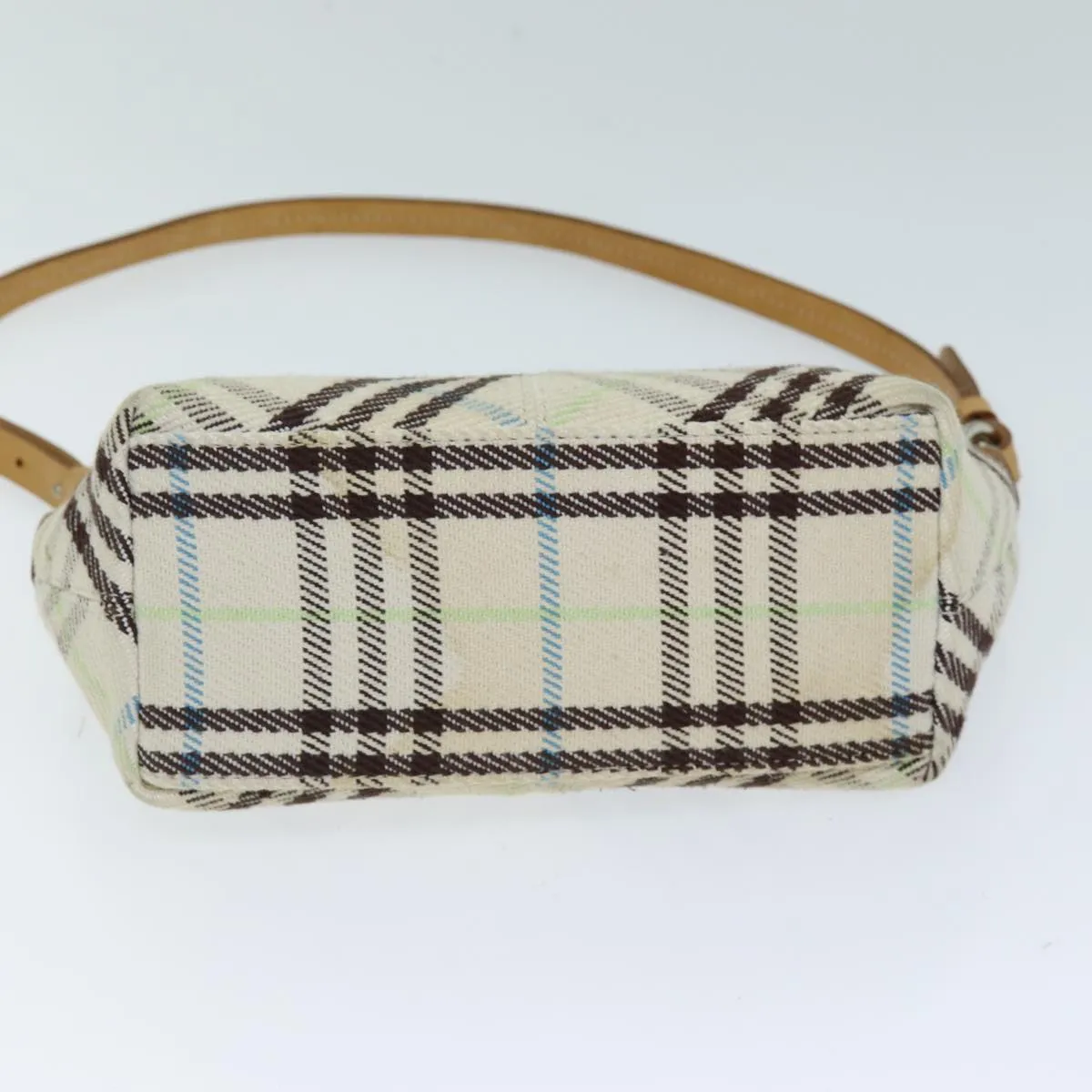 Trendy Inspired Burberry Nova Check Blue Label Shoulder Bag Canvas Beige Auth 75132