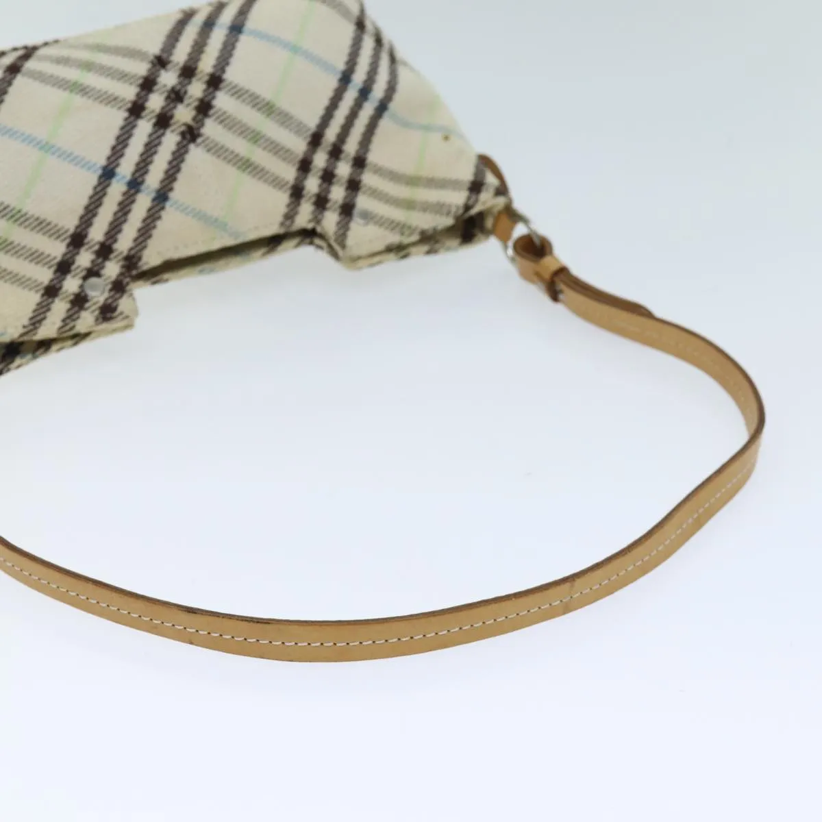 Trendy Inspired Burberry Nova Check Blue Label Shoulder Bag Canvas Beige Auth 75132