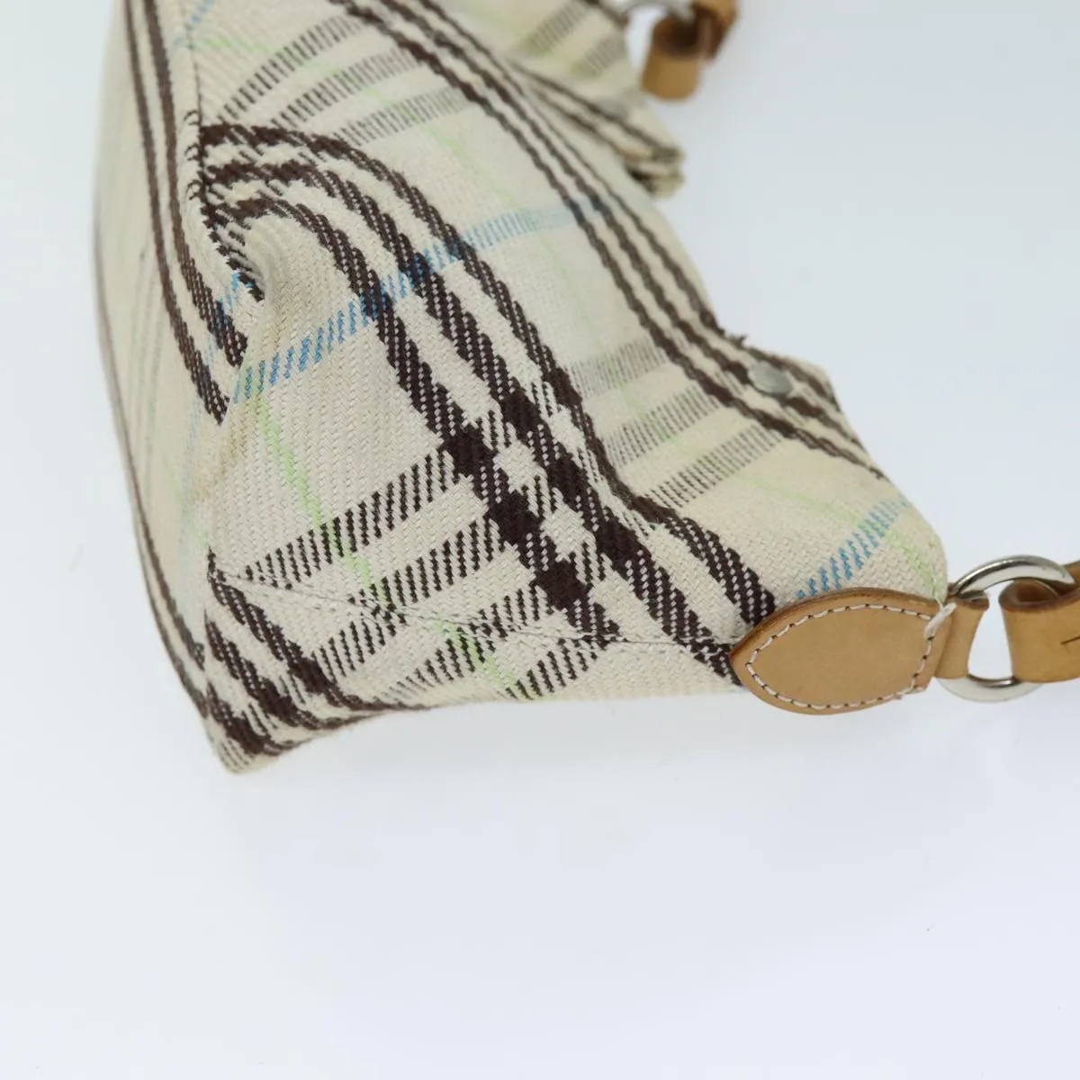 Trendy Inspired Burberry Nova Check Blue Label Shoulder Bag Canvas Beige Auth 75132