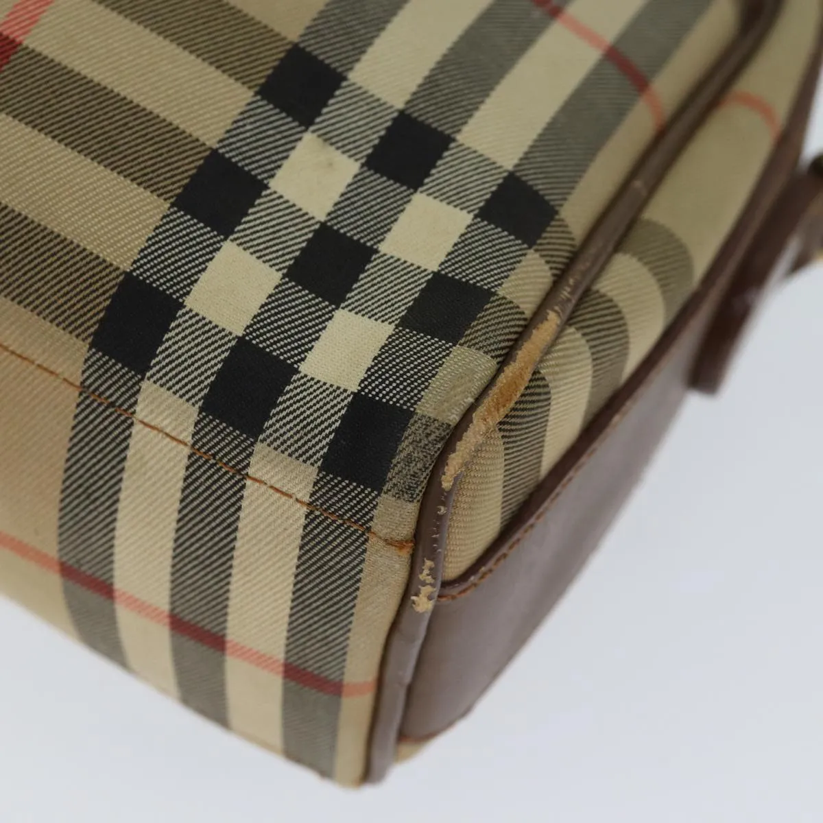 Trendy Inspired Burberry Nova Check Shoulder Bag Canvas Beige Auth 72502