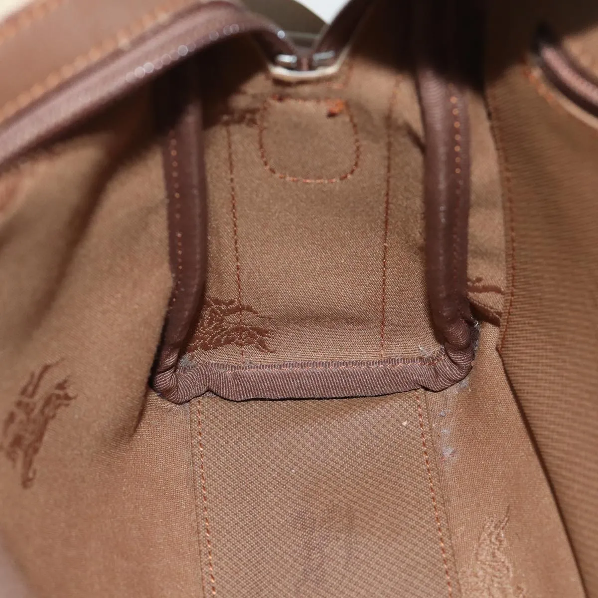 Trendy Inspired Burberry Nova Check Shoulder Bag Canvas Beige Auth 72502