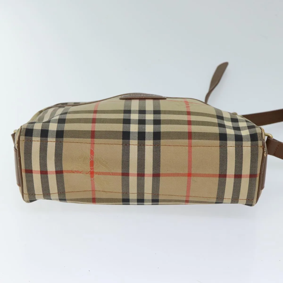 Trendy Inspired Burberry Nova Check Shoulder Bag Canvas Beige Auth 72502