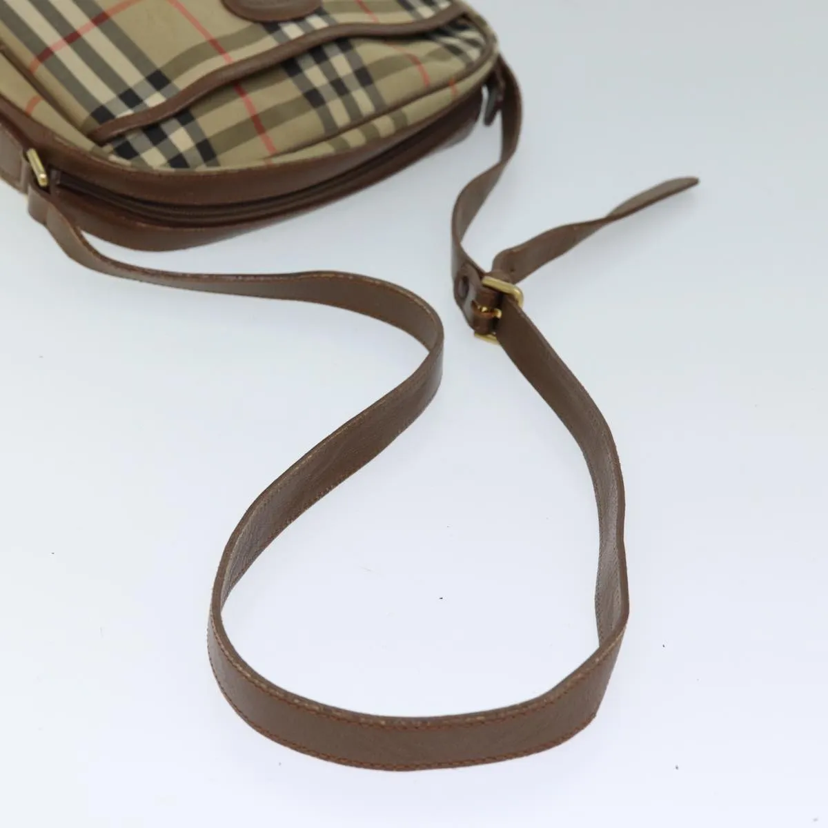 Trendy Inspired Burberry Nova Check Shoulder Bag Canvas Beige Auth 72502