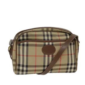 Trendy Inspired Burberry Nova Check Shoulder Bag Canvas Beige Auth 72502