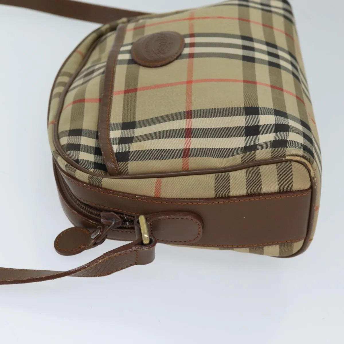 Trendy Inspired Burberry Nova Check Shoulder Bag Canvas Beige Auth 72502