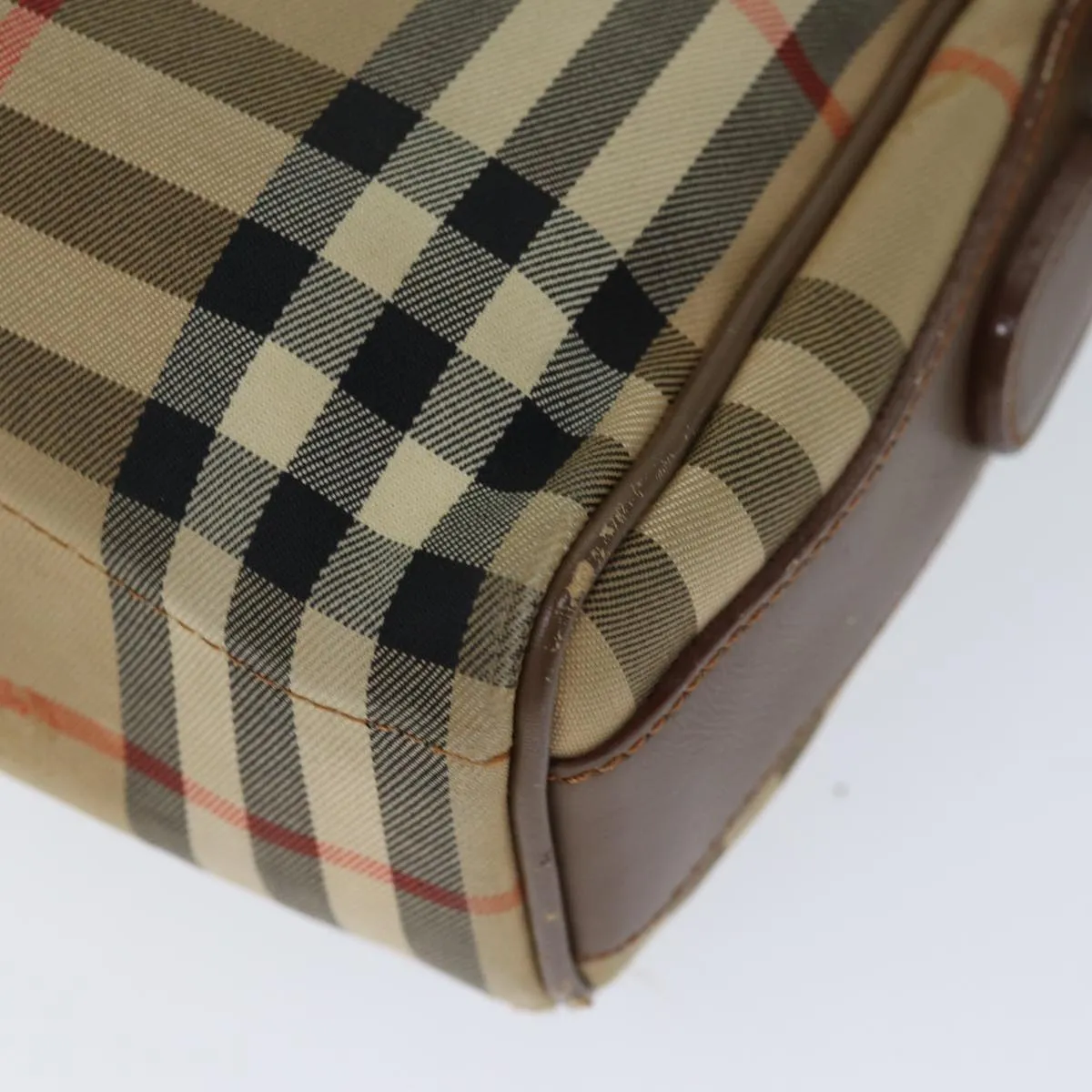 Trendy Inspired Burberry Nova Check Shoulder Bag Canvas Beige Auth 72502