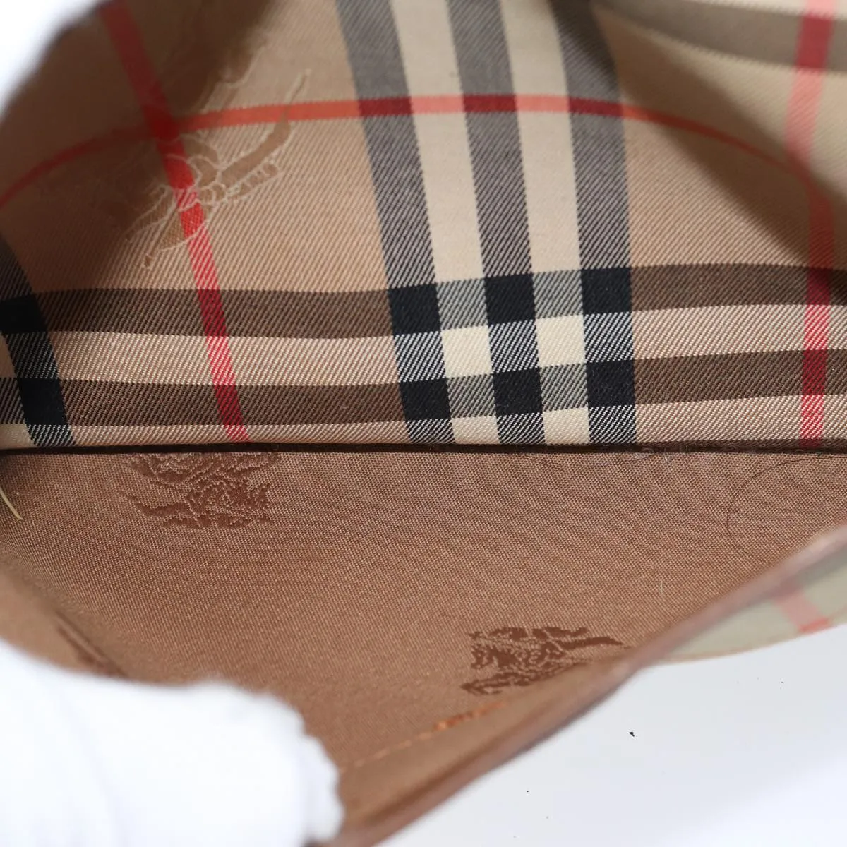 Trendy Inspired Burberry Nova Check Shoulder Bag Canvas Beige Auth 72502
