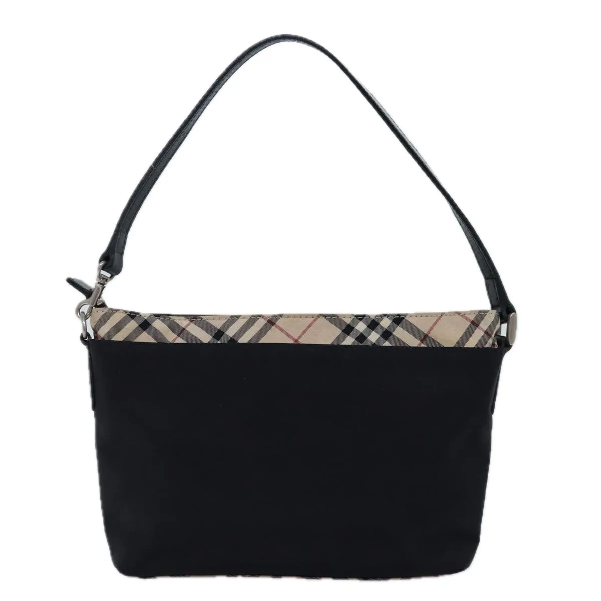 Trendy Inspired Burberry Nova Check Shoulder Bag Nylon Black Beige Auth Bs14564