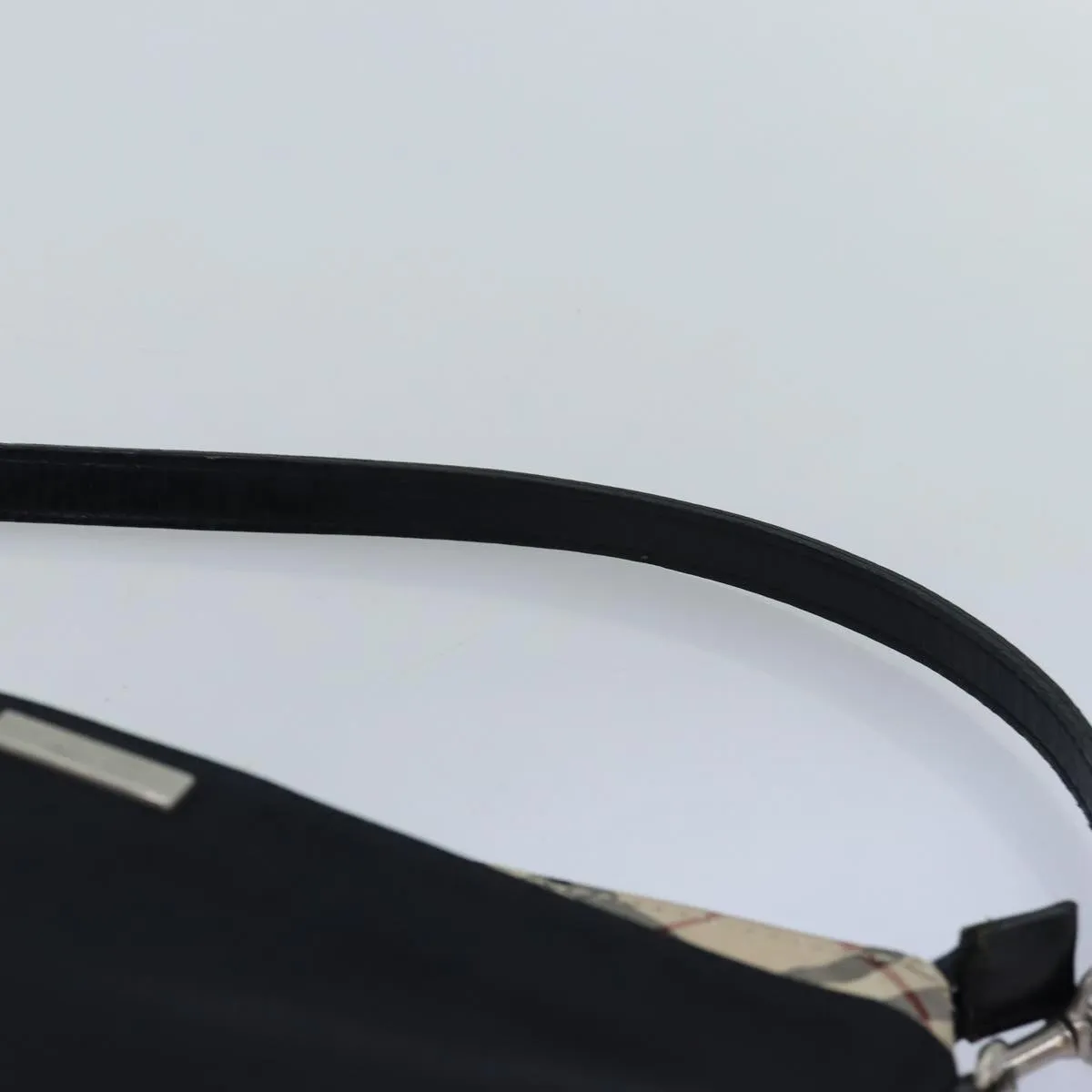 Trendy Inspired Burberry Nova Check Shoulder Bag Nylon Black Beige Auth Bs14564