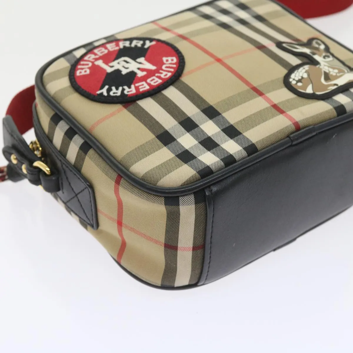 Trendy Inspired Burberry Nova Check Shoulder Bag Nylon Canvas Beige Auth 58996a