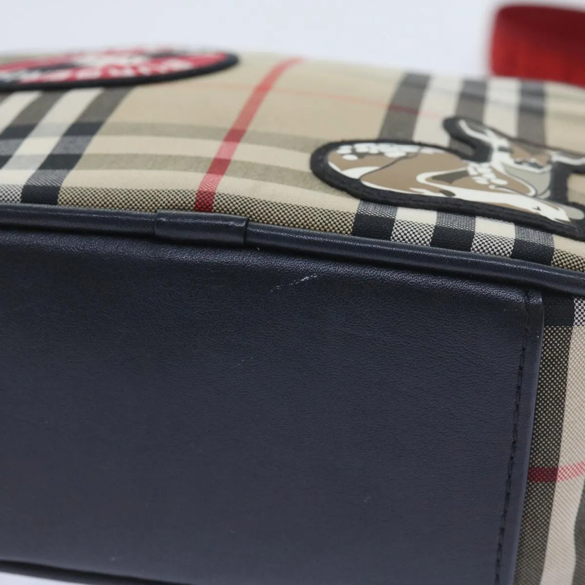 Trendy Inspired Burberry Nova Check Shoulder Bag Nylon Canvas Beige Auth 58996a