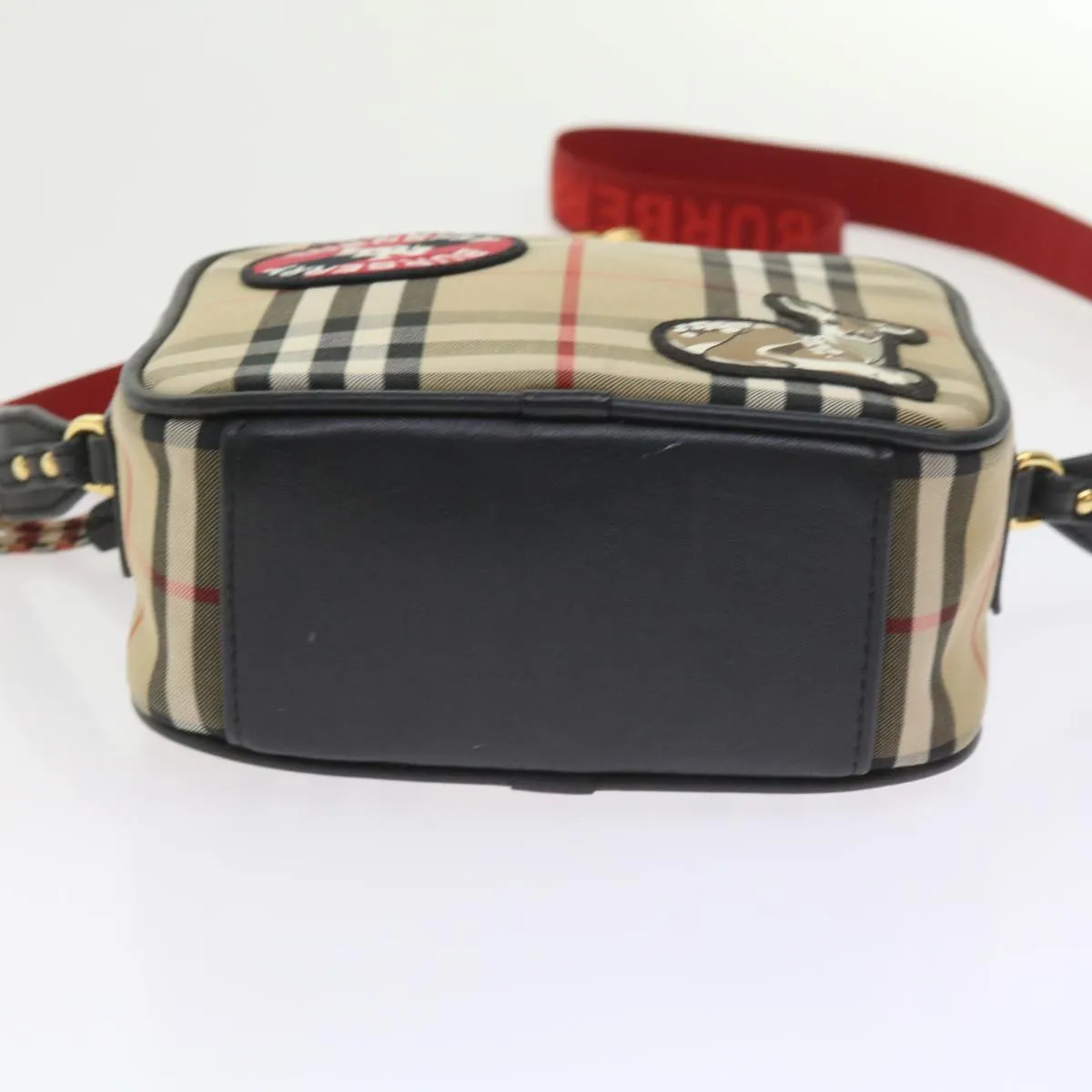 Trendy Inspired Burberry Nova Check Shoulder Bag Nylon Canvas Beige Auth 58996a