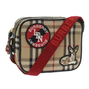 Trendy Inspired Burberry Nova Check Shoulder Bag Nylon Canvas Beige Auth 58996a