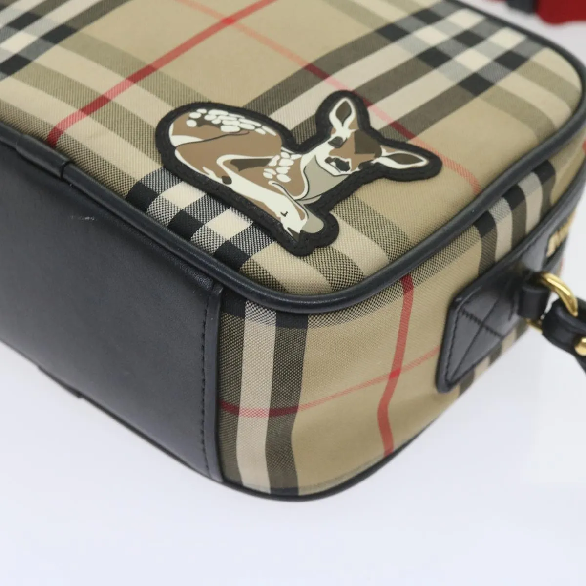 Trendy Inspired Burberry Nova Check Shoulder Bag Nylon Canvas Beige Auth 58996a