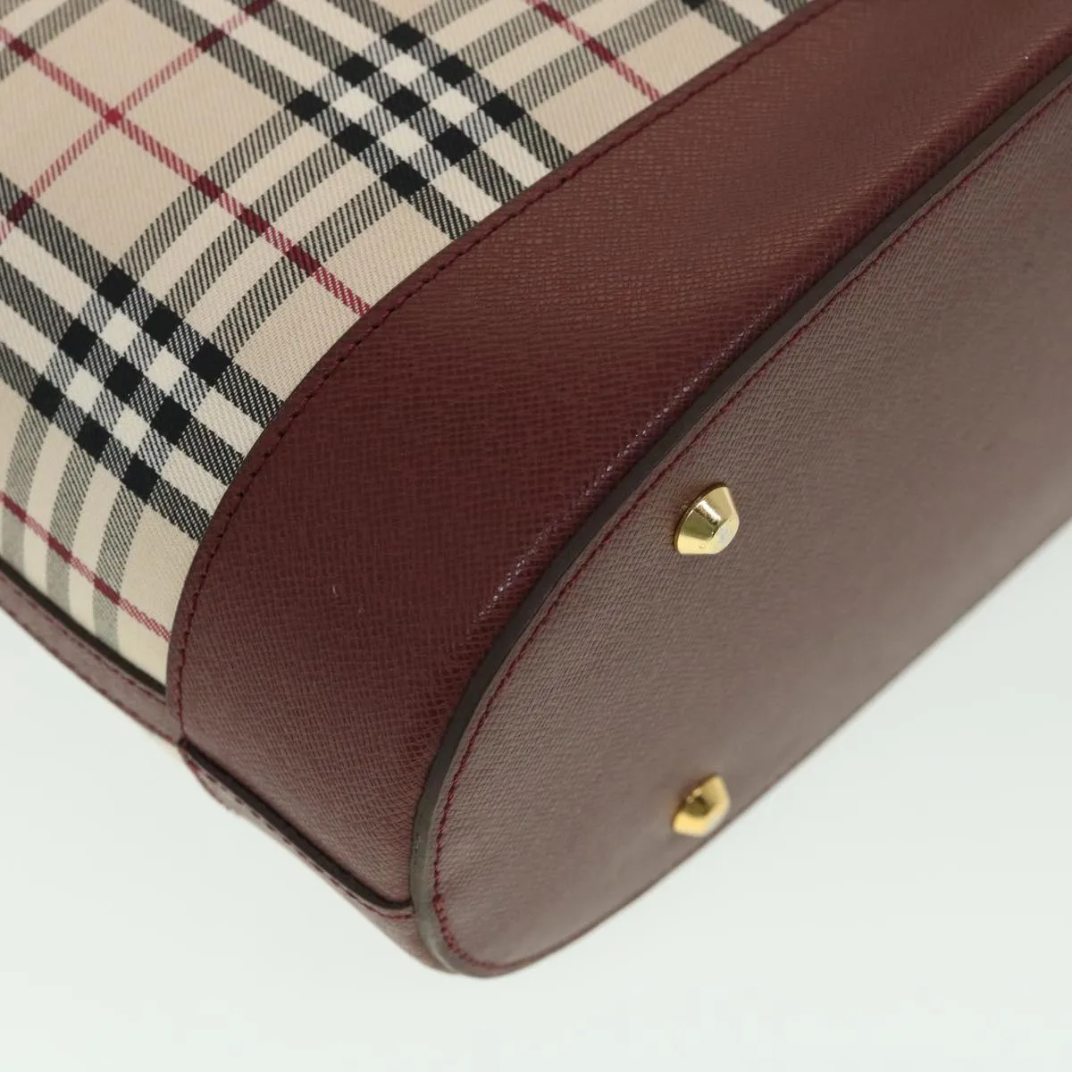 Trendy Inspired Burberry Nova Check Tote Bag Nylon Beige Auth Yk6343