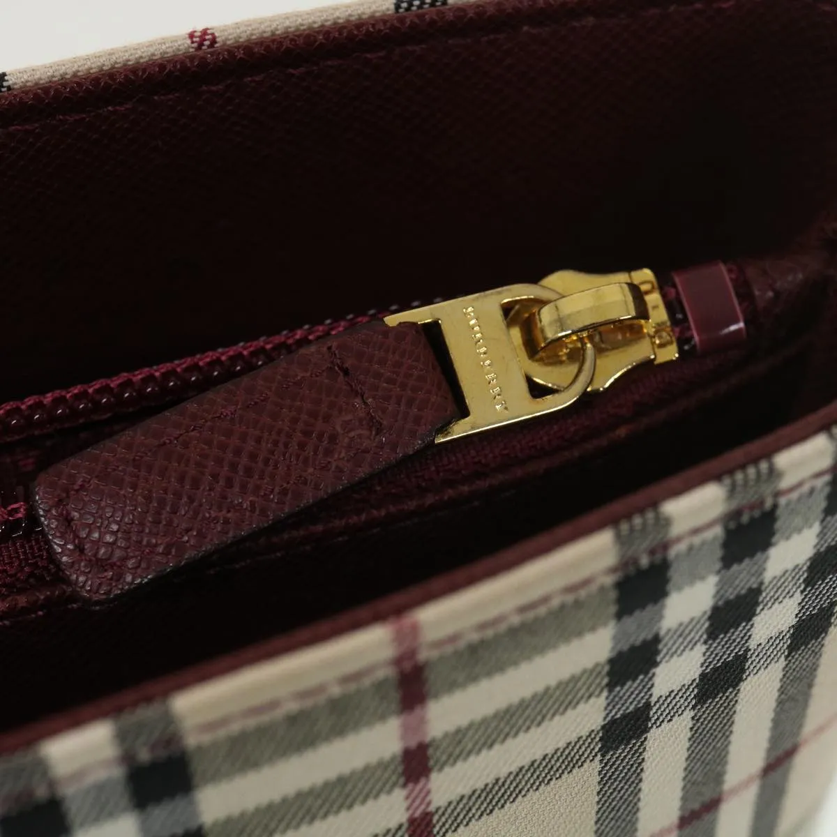 Trendy Inspired Burberry Nova Check Tote Bag Nylon Beige Auth Yk6343