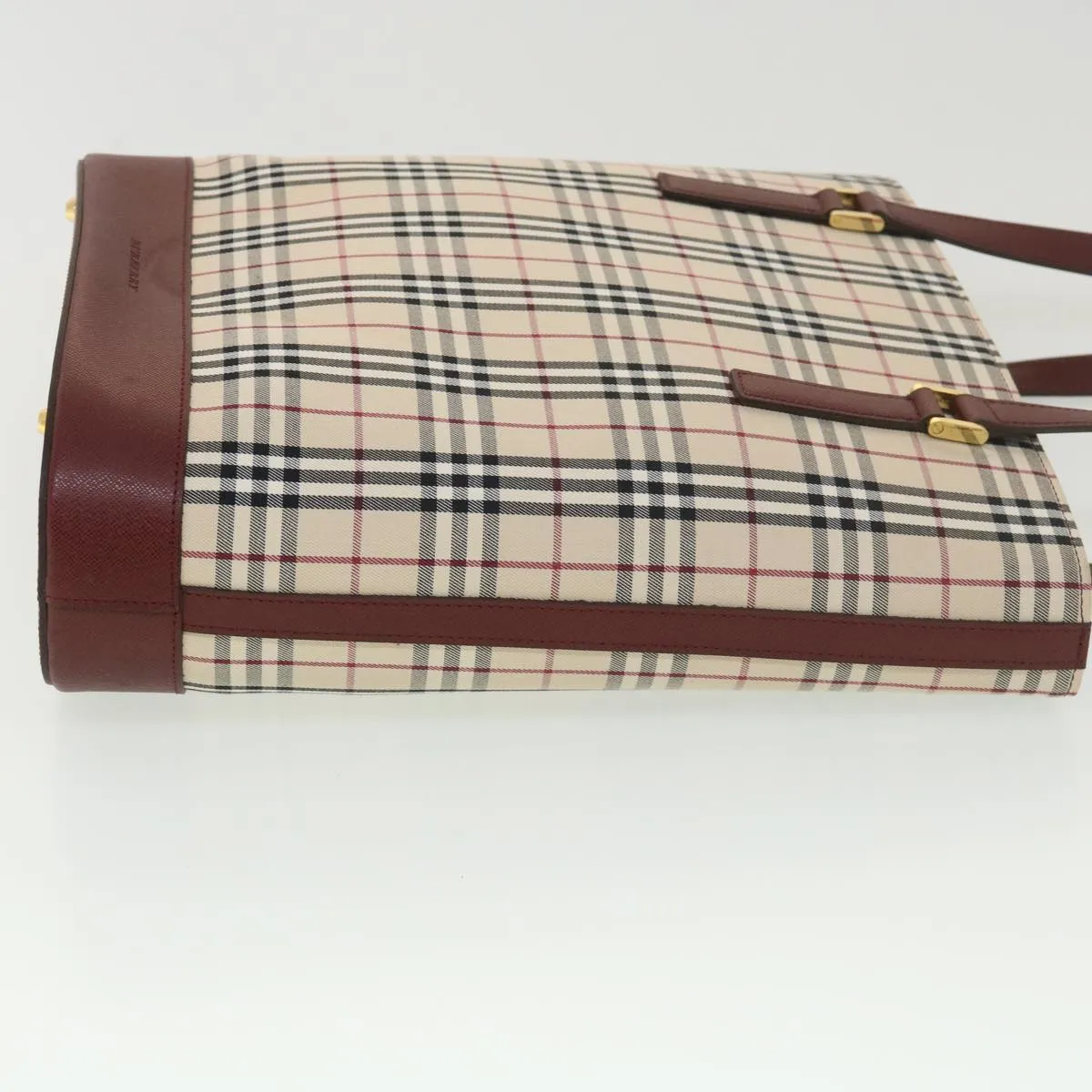Trendy Inspired Burberry Nova Check Tote Bag Nylon Beige Auth Yk6343