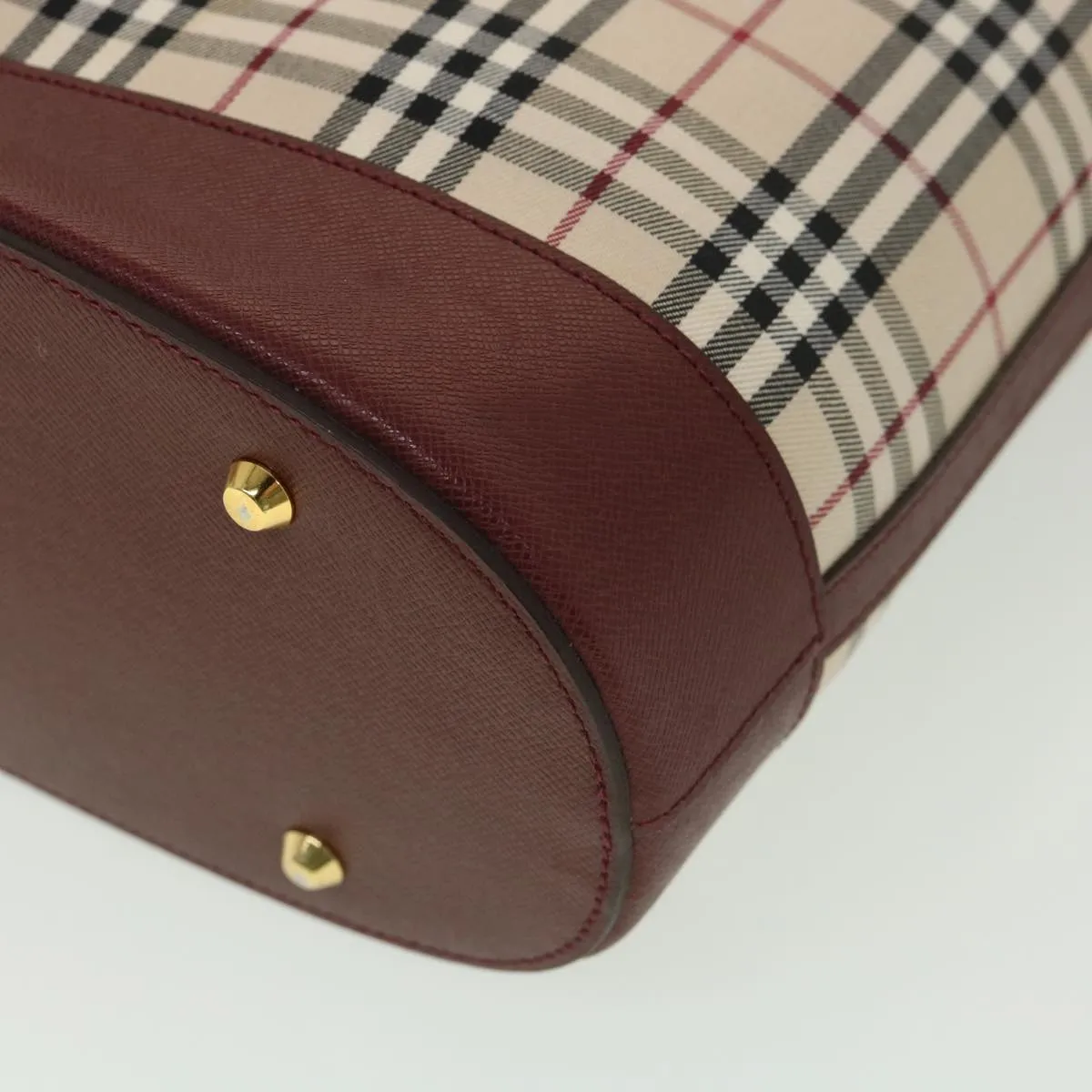 Trendy Inspired Burberry Nova Check Tote Bag Nylon Beige Auth Yk6343