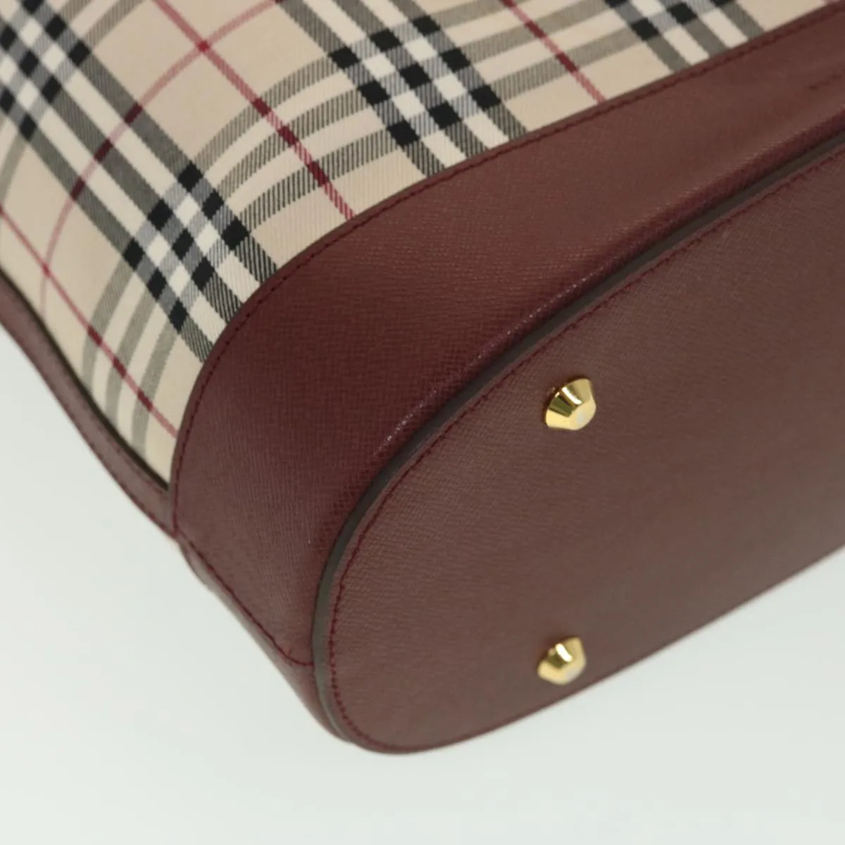 Trendy Inspired Burberry Nova Check Tote Bag Nylon Beige Auth Yk6343