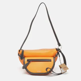 Trendy Inspired Burberry Orange/black Leather Mini Double Olympia Bag