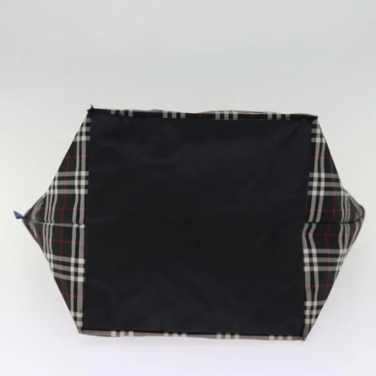 Trendy Inspired Burberryss Nova Check Blue Label Tote Bag Nylon Black Auth Kk241