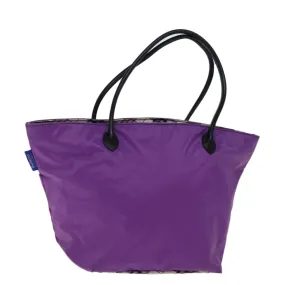 Trendy Inspired Burberryss Nova Check Blue Label Tote Bag Nylon Purple Auth Bs14287