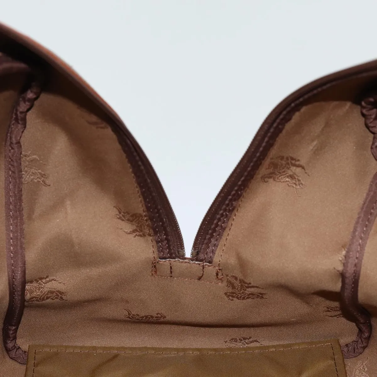 Trendy Inspired Burberryss Nova Check Boston Bag Canvas Beige Auth Yk12463