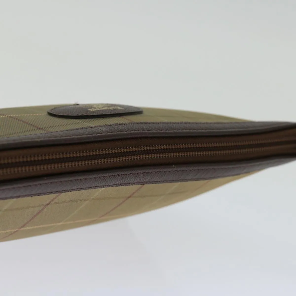 Trendy Inspired Burberryss Nova Check Clutch Bag Canvas Beige Auth Bs12792