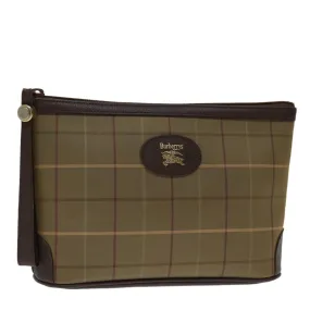 Trendy Inspired Burberryss Nova Check Clutch Bag Canvas Beige Auth Bs12792